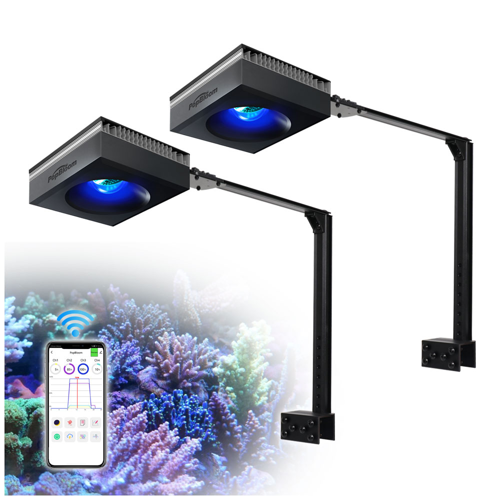 Marine X Aquarium - PopBloom 2 Stück RL90 LED Salzwasser-Aquariumleuchte,