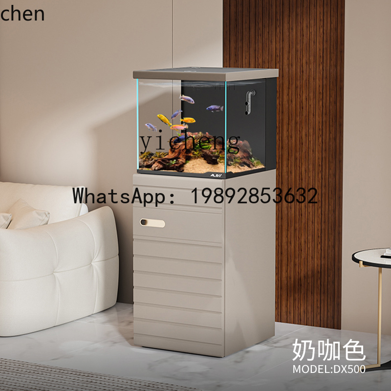 Marine Aquarium Home - HT Wohnzimmer Kleines Ultraklares Glas-Landschaftsaquarium mit