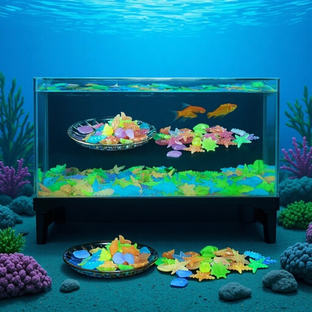 Aquarium Marine Fish - Leuchtende Ozeansteine, fluoreszierende Muscheln, bunte Seesterne