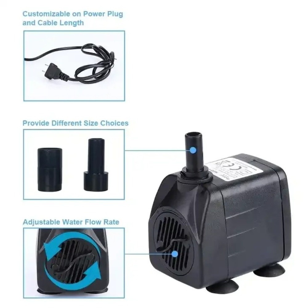 Marine Aquarium Water - Schwarze Tauchpumpe, ultra-leise, für Aquarien, Mini-Filterpumpe