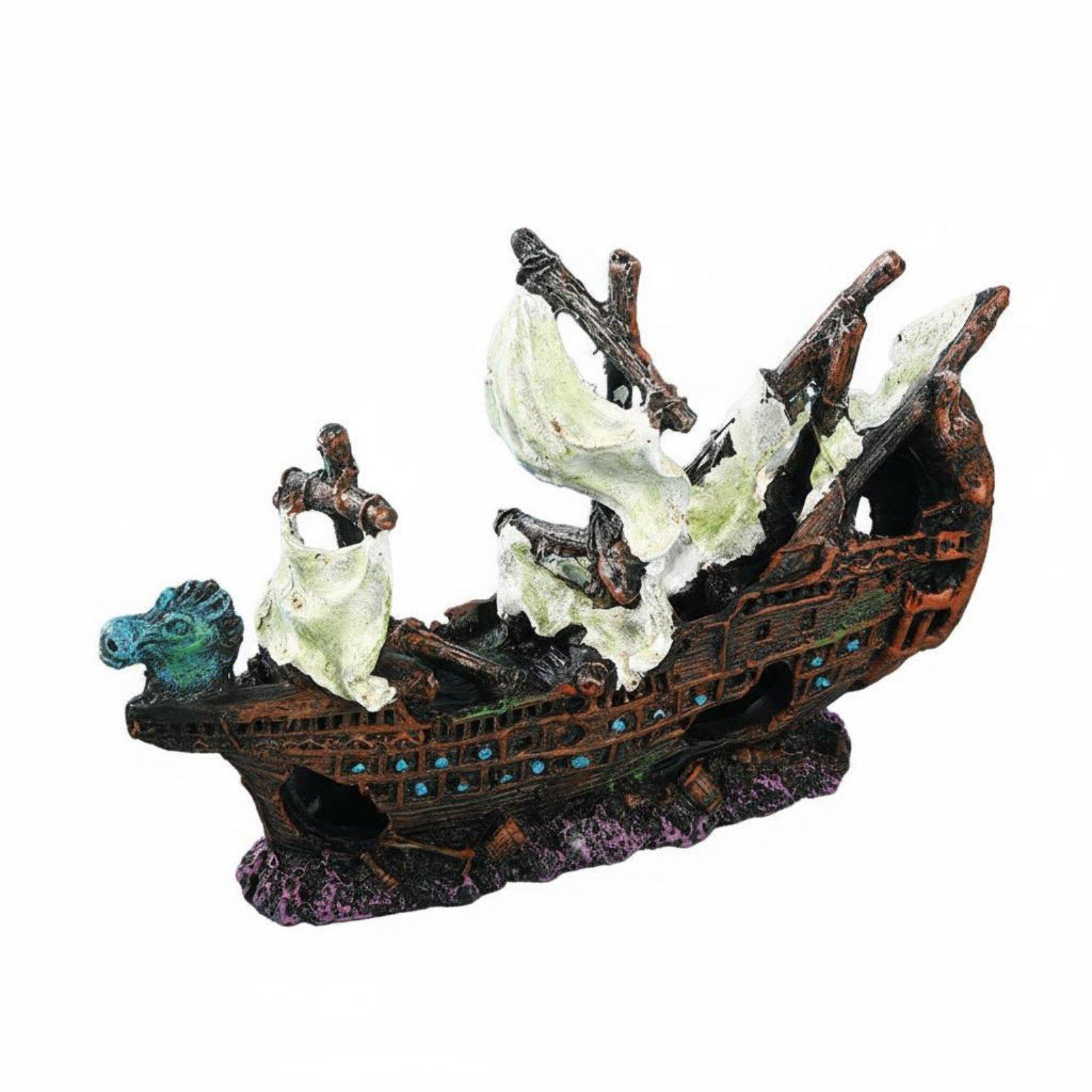 Aquarium Marine Setup - Aquarium-Dekoration aus Kunstharz, Schiffswrack-Replik, Ornament für